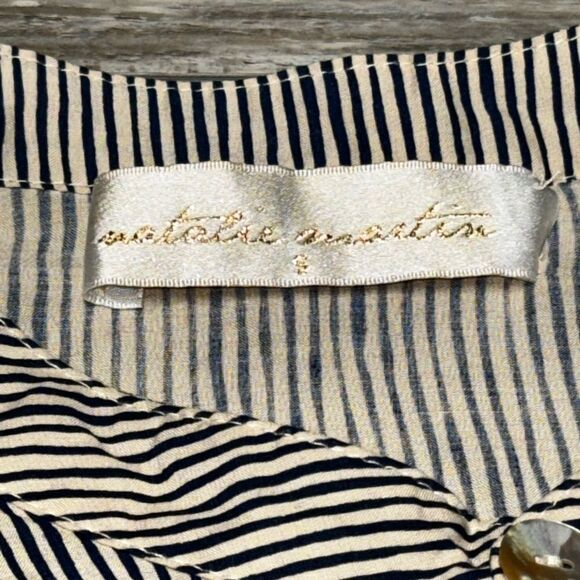 NWOT NATALIE MARTIN X REVOLVE striped collarless button up mini swim dress - Picture 6 of 9